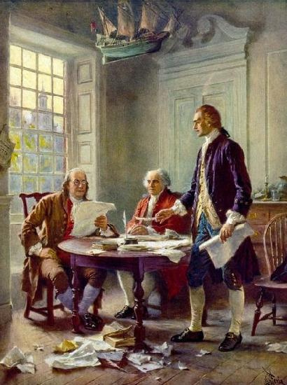 Jean Leon Gerome Ferris Writing the Declaration of Independence Norge oil painting art